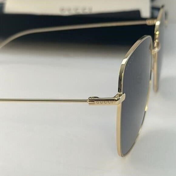 💯 - New Authentic GUCCI GG1031S-001 59 Sunglass Woman Metal Gold-Gold-Grey - Picture 3 of 14